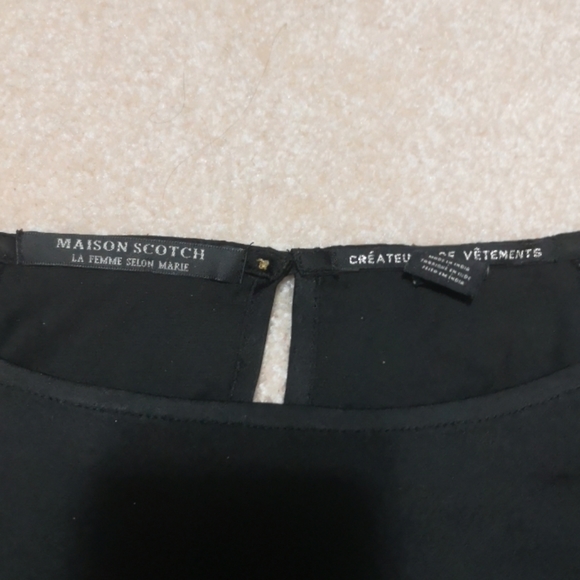 Maison Scotch Black beaded wide neck top - Picture 2 of 4